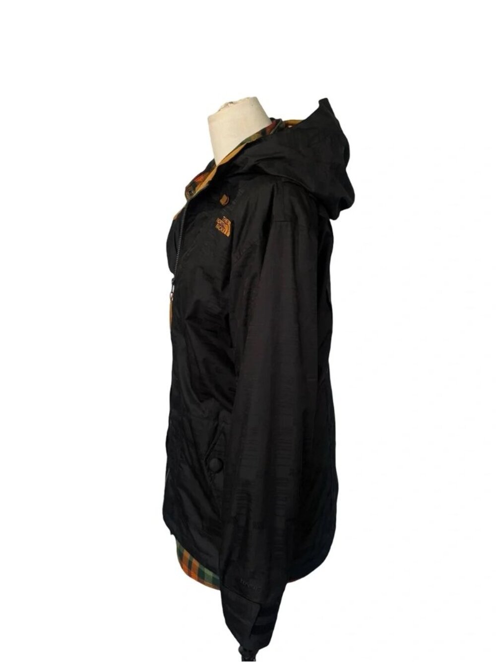 The North Face HyVent Women’s Rain Jacket Black Hooded Coat Size M + Shirt - Picture 9 of 11